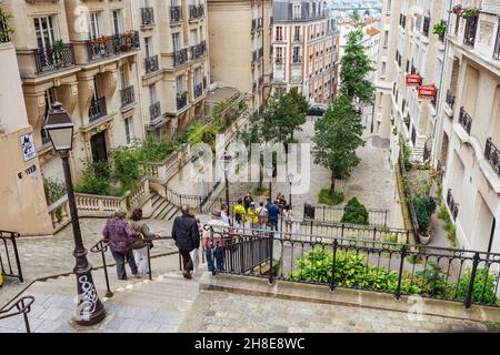 Treppe im Viertel Montmartre, Paris, Frankreich Stockfoto