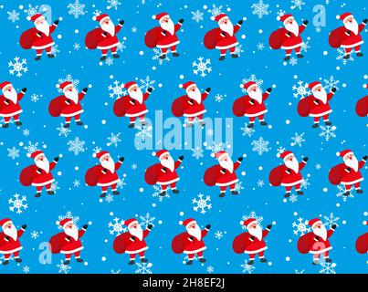 Bär nahtlose Muster Weihnachten Vektor Weihnachtsmann Hut Cartoon Schal isoliert wiederholen Tapete Teddy Fliesen Hintergrund Illustration Doodle Design EPS 10 Stock Vektor