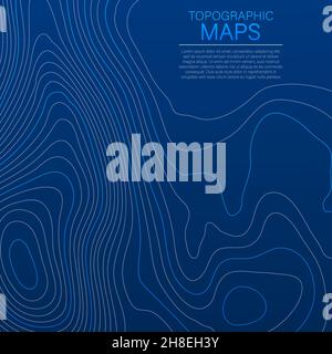 Mopographic Karte. Die stilisierte Höhe der topographischen Kontur in Linien und Konturen. Vector Illustration Stock Vektor