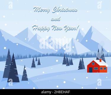 Vektor nahtlose Winterlandschaft. weihnachtskarte Stock Vektor