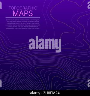 Mopographic Karte. Die stilisierte Höhe der topographischen Kontur in Linien und Konturen. Vector Illustration Stock Vektor