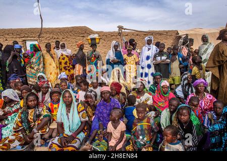 afrikanische Menschen, die in Bandiagara in der Region Mopti in Mali aufgenommen wurden Stockfoto