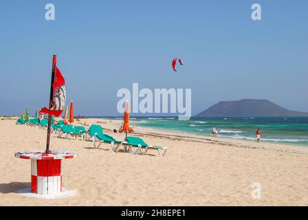 Playa de Corralejo, Corralejo, Fuerteventura, Kanarische Inseln, Spanien Stockfoto