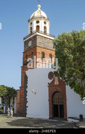 San Miguel Church Tower, Plaza De La Constitución, Teguise, Lanzarote, Kanarische Inseln, Spanien Stockfoto