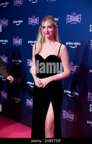 29. November 2021, Madrid, Madrid, Spanien: Chiara Ferragni nimmt â €˜die Ferragnezâ €™ Amazon Original-Premiere bei Yelmo Luxury Palafox am 29. November 2021 in Madrid, Spanien (Bild: © Jack Abuin/ZUMA Press Wire) Stockfoto