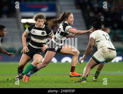 London, Großbritannien. 27th. November 2021. Rhona Lloyd der Barbaren während des Women's International Rugby Killik Cup-Spiels zwischen Barbaren Women und Springbok Women's XV im Twickenham Stadium. (Foto von Gary Mitchell/SOPA Images/Sipa USA) Quelle: SIPA USA/Alamy Live News Stockfoto