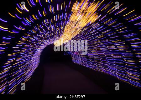 Abstrakte Lichttunnel Muster - Asheville, North Carolina, USA Stockfoto