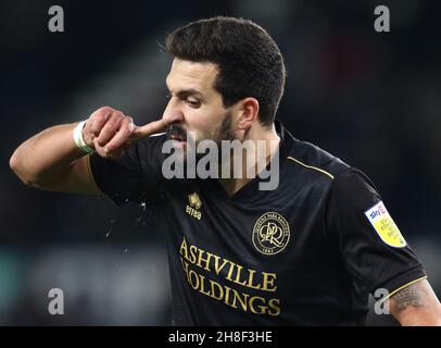 Derby, England, 29th. November 2021. Yoann Barbet von QPR während des Sky Bet Championship-Spiels im Pride Park Stadium, Derby. Bildnachweis sollte lauten: Darren Staples / Sportimage Stockfoto