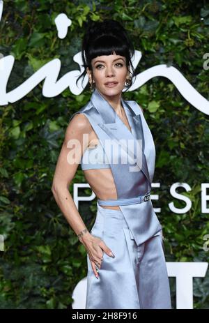 London, Großbritannien. 29th. November 2021. 29th. November 2021, London, Großbritannien. Lily Allen bei den Fashion Awards 2021, Royal Albert Hall, London. Quelle: Doug Peters/EMPICS/Alamy Live News Stockfoto