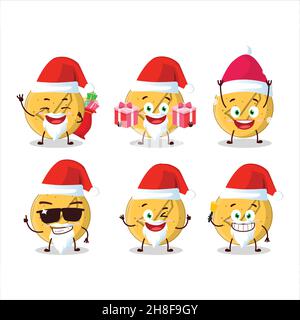 Santa Claus Emoticons mit Dalgona Süßigkeiten stimmen Cartoon-Charakter. Vektorgrafik Stock Vektor