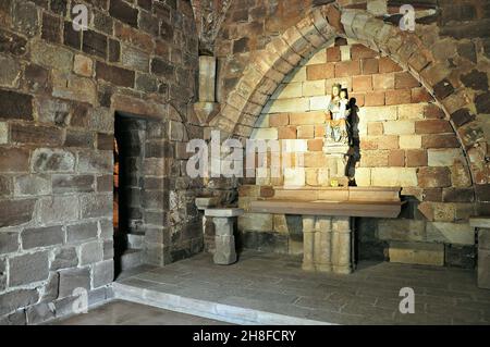 Schloss Kloster von San Miguel de Escornalbou in Riudecañas Region Baix Camp Provinz Tarragona, Katalonien, Spanien Stockfoto