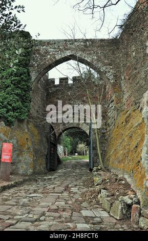 Schloss Kloster von San Miguel de Escornalbou in Riudecañas Region Baix Camp Provinz Tarragona, Katalonien, Spanien Stockfoto