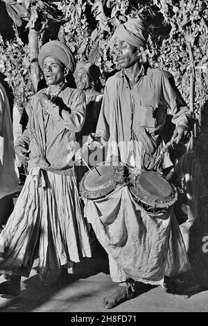Gondhali lokale Volkstanz Form der Konkan Bereich des Staates Maharashtra Indien Stockfoto