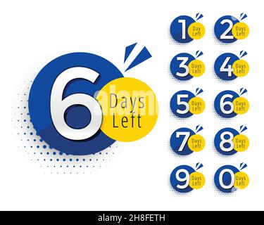 Abstrakte Zahl von Tagen linke Symbol design Stock Vektor