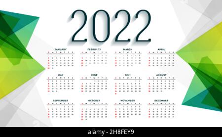 Stilvolle Vorlage für das neue Jahr 2022 mit abstrakten Formen Stock Vektor