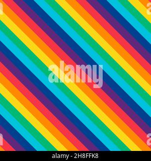 Regenbogenstreifen-Muster. Abstrakter Hintergrund. Vektorgrafik. Stock Vektor