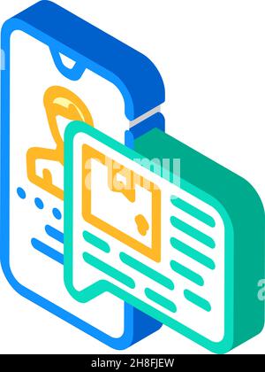 Fordern Sie eine Abbildung des isometrischen Symbolvektors für das Paket an Stock Vektor