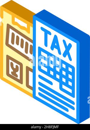 Isometrische Symboldarstellung für Steuerimport Stock Vektor