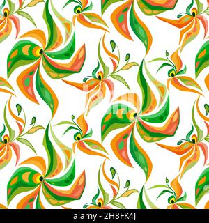 Nahtlose Wiederholung Muster mit Blättern. Tapete, Textil, Geschenkpapier-Design Stock Vektor