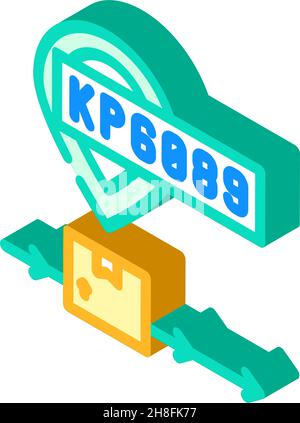 Abbildung des isometrischen Symbolvektors der Verfolgungsnummer Stock Vektor