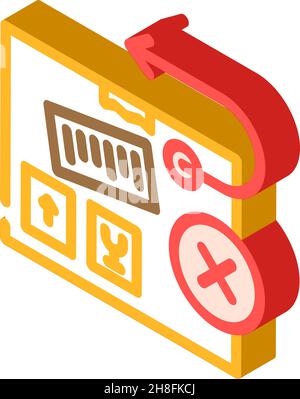 Abbildung des isometrischen Symbols für die Rückgabe der Ladung Stock Vektor