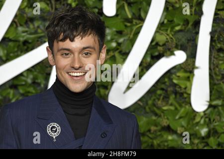 Tom Daley, der am 29. November 2021 an den Fashion Awards 2021 in der Royal Albert Hall in London, England, teilnahm. Foto von Aurore Marechal/ABACAPRESS.COM Stockfoto