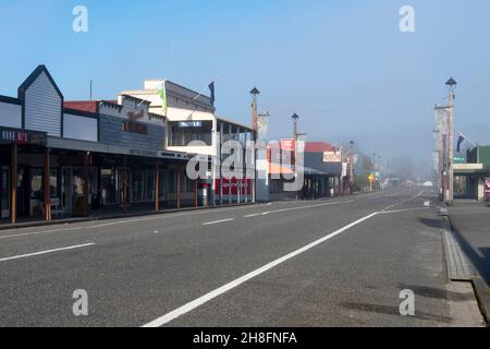 „Broadway“, Main Street, Reefton, Westküste, South Island, Neuseeland Stockfoto