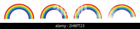 Satz Regenbogensymbole. Wetterschild. Vektorgrafik Stock Vektor