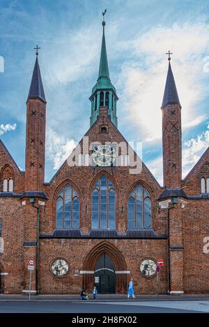 Das Santo Spirito Krankenhaus ist ein historisches Gebäude, das zu den ältesten sozialen Einrichtungen in Europa zählt. Es ist ein UNESCO-Weltkulturerbe. Deutschland Stockfoto