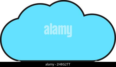Symbol für flache Wolken. Einfaches blaues Himmelselement Stock Vektor