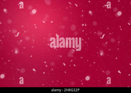Rot verschneiten Weihnachten Design für Tapeten und Werbung. Weihnachtskonzept für Werbung. Stockfoto