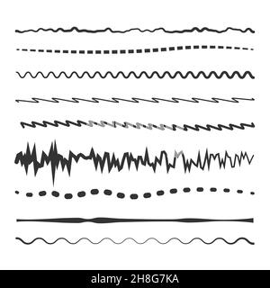 Linien und Konturen in verschiedenen Stilen. Perfekt für Schriftzüge und Illustrationen. Stock Vektor