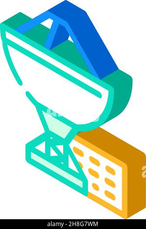 Abbildung des isometrischen Symbolvektors des Radioteleskops Stock Vektor