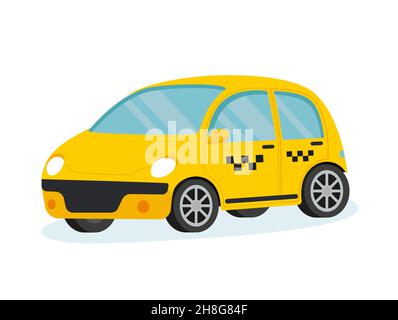 Gelbes Taxi. Taxi Service Konzept. Vektorgrafik in flacher Ausführung EPS 10 Stock Vektor