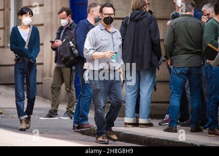 Regisseur James Mangold inspiziert den Drehort in Glasgow für die bevorstehenden Dreharbeiten von Indiana Jones 5. Kredit: Euan Cherry Stockfoto