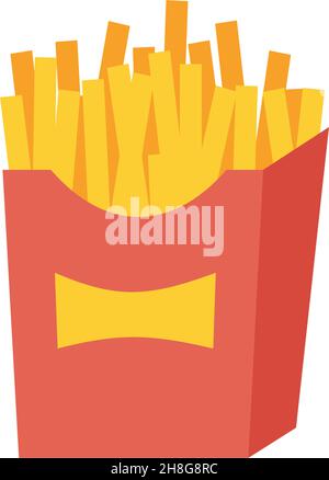 Pommes frites isoliert auf weißem Hintergrund Vektor-flache Abbildung EPS 10 Stock Vektor
