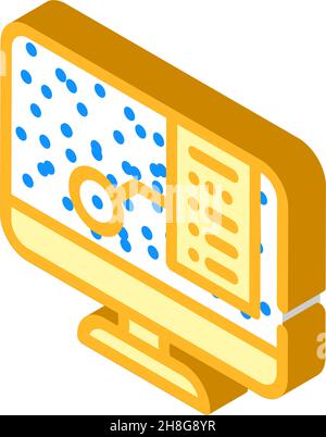 Illustration des isometrischen Symbolvektors des virtuellen Planetariums Stock Vektor