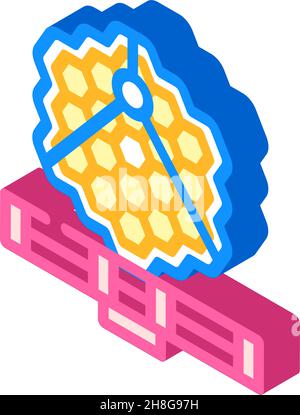 james webb Weltraumteleskop isometrische Symbol Vektor Illustration Stock Vektor