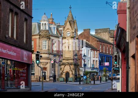 Penrith Clock Tower (Musgrave Monumentine) Marktplatz im Nordwesten Englands Stockfoto