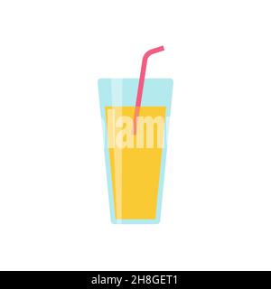 Glas mit Limonade Symbol Vektor Illustration Cartoon-Stil. EPS 10 Stock Vektor