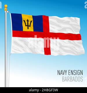 Marine Ensign Flagge von Barbados, Vektorgrafik Stock Vektor