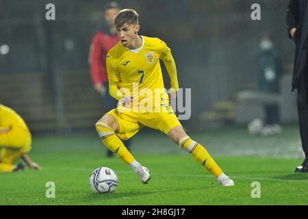 George Popescu Octavian Romania U21 Spieler, während der Freundschaftsspiel zwischen Italien und Rumänien Endergebnis 4-2, Spiel gespielt bei der Benito Stirpe sta Stockfoto