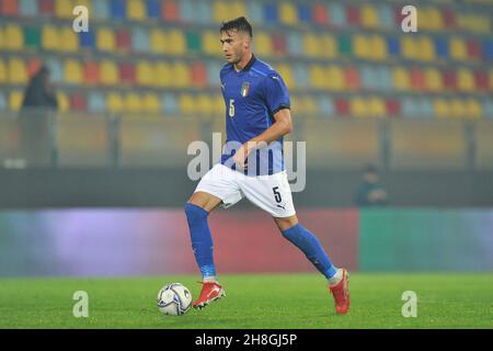 Simone Canestrelli Italien U21 Spieler, während des Freundschaftsspiels zwischen Italien und Rumänien Endergebnis 4-2, Spiel im Benito Stirpe Stadion in gespielt Stockfoto