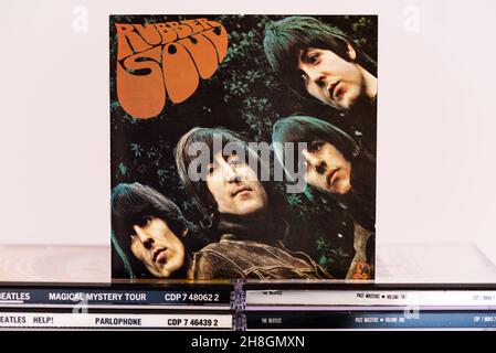 EMI CD Inlay - The Beatles - Rubber Soul. Stockfoto