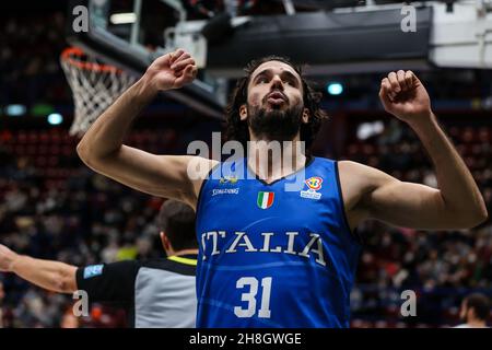 Michele Vitali #31 aus Italien reagiert während des FIBA Basketball World Cup 2023 European Qualifiers 1st Round Gruppe H-Spiels zwischen Italien und den Niederlanden Stockfoto