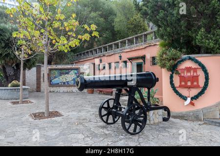 Kanone in der Alameda, Botanischer Garten, Gibraltar Stockfoto