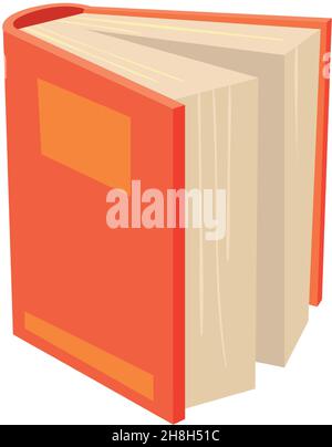 Lernwörterbuch öffnen. Cartoon-Lehrbuch für wissenschaftliche Lektüre, Vektor isoliert auf weißem Hintergrund Stock Vektor