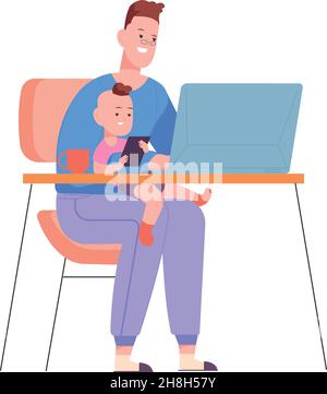Elternhaus, Tutor freiberuflicher Job, Vektor-Illustration isoliert auf weißem Hintergrund Stock Vektor