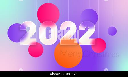 Mary Christmas , Frohes Neues Jahr 2022. Stock Vektor