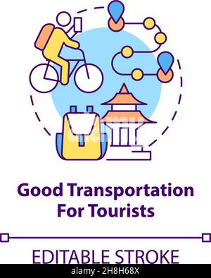 Gute Verkehrsanbindung für Touristen Concept Icon Stock Vektor